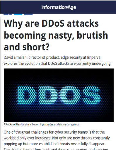 Information Age headline: Why are DDoS attacks becoming nasty, brutish and short?