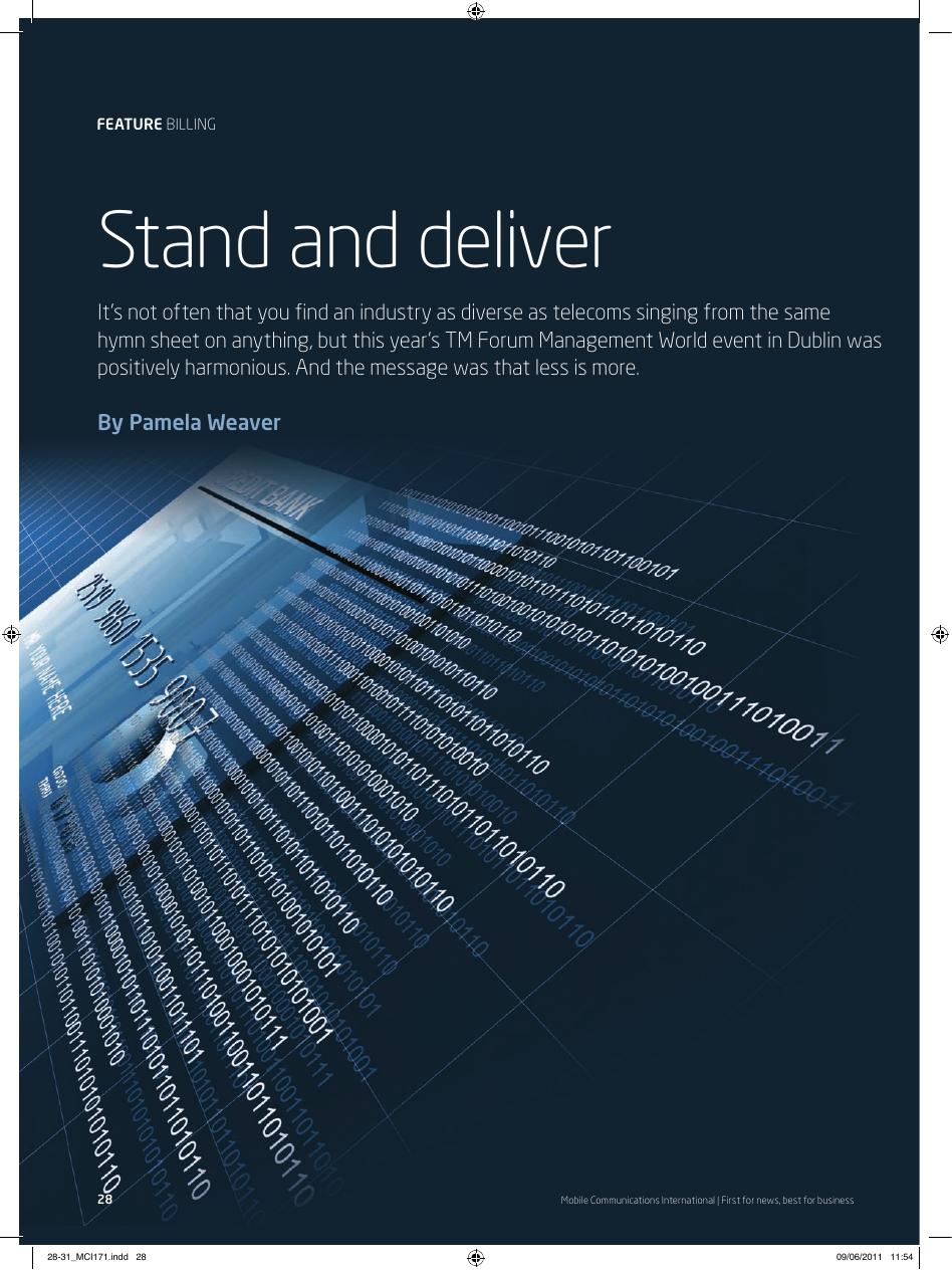 Stand and deliver telecoms feature